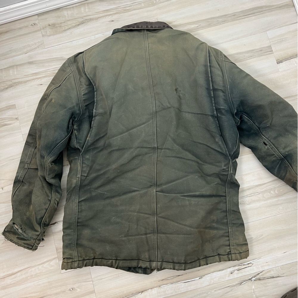 Carhartt Vintage Distressed Thrashed Chore Work Coat C03 - Picture 7 of 8
